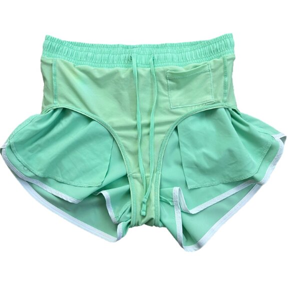 Alo Yoga Mint Green Athletic Shorts White Trim Size S Excellent Condition - Picture 8 of 9